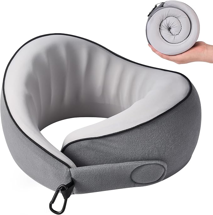 Travel Pillow, 100% Pure Memory Foam Travel Neck Pillow Airplane Neck Support by KPNEOL