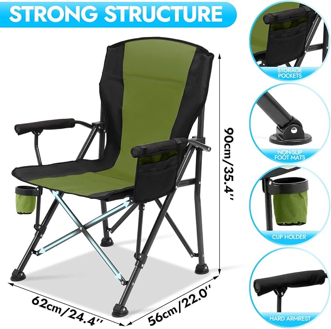 2 Pack Oversized Folding Camping Chair - Image 2
