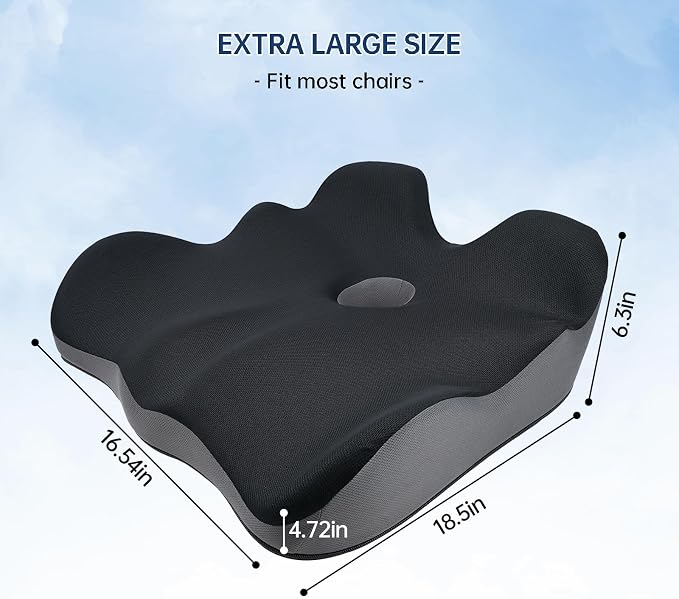 Seat Cushion, X-Large Memory Foam Office Chair Cushion, - Image 7