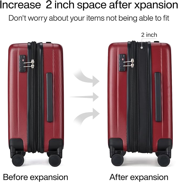Hanke 29 Inch Expandable Checked Luggage Lightweight PC Hard Shell Luggage - Image 3