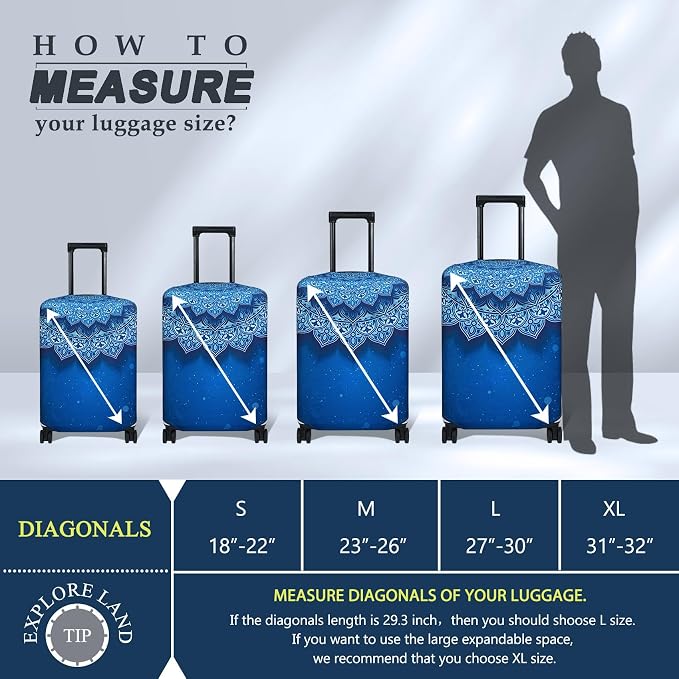 Explore Land Travel Luggage Cover Suitcase Protector Fits 31-32 Inch Case - Image 5