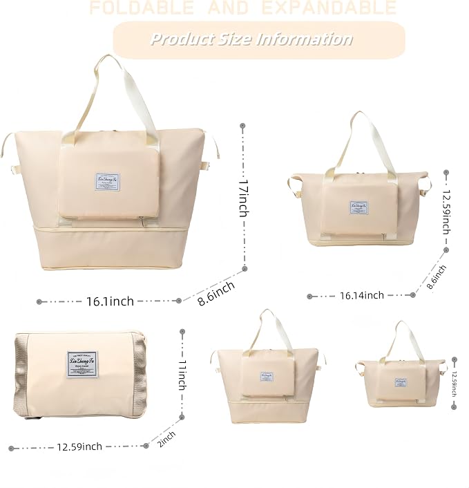 Large Capacity Foldable Travel Bag, Expandable lightweight Carry on Bag - Image 2
