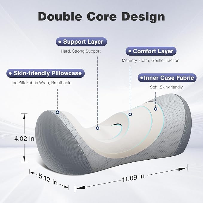 Neck Cervical Pillow Cervical Traction Device Lumbar Support Memory Foam Roll - Image 2