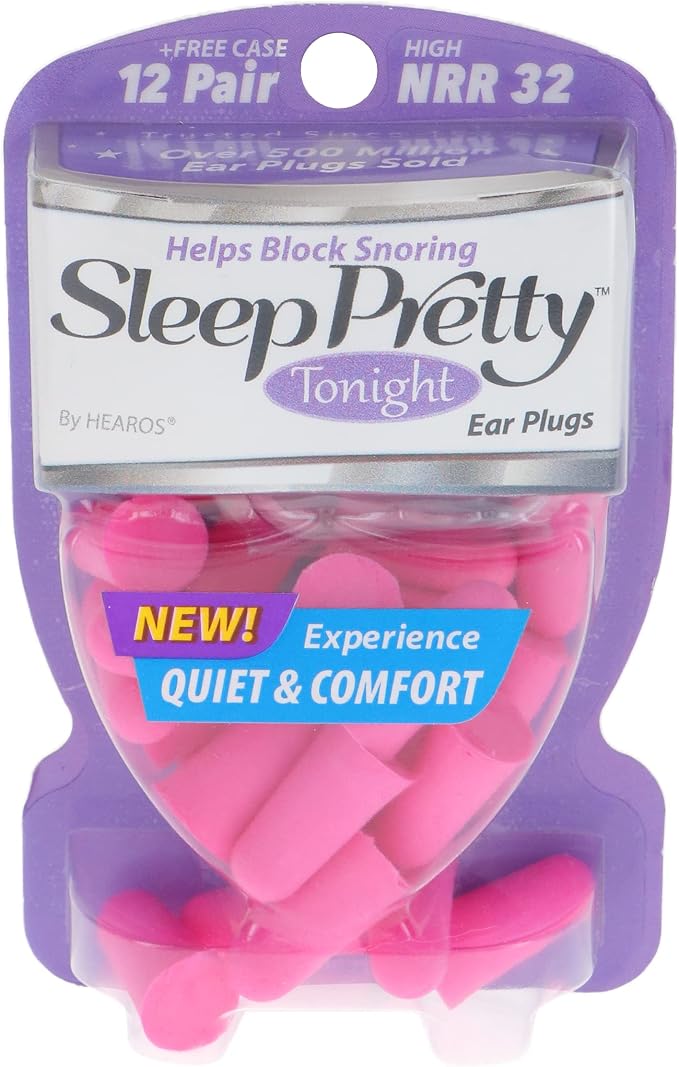 Hearos Sleep Pretty Tonight Foam Ear Plugs, Hearing Protection, 32 NRR by Hearos
