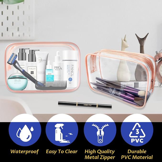 16 Pieces Clear Makeup Bags Bulk, TSA Approved Toiletry Bag - Image 7