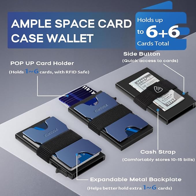 Mens Business Card Holder, Slim Card Wallet - Image 2
