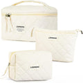 Makeup Bag 3 PCS Cosmetic Bags for Women, Large Travel Make up Bag Set Cute by Lodmemo