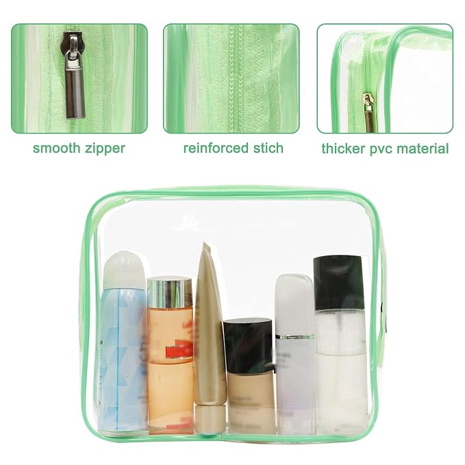 APREUTY Clear Makeup Bags, TSA Approved 6 Pcs Cosmetic Makeup Bags Set Clear PVC - Image 4