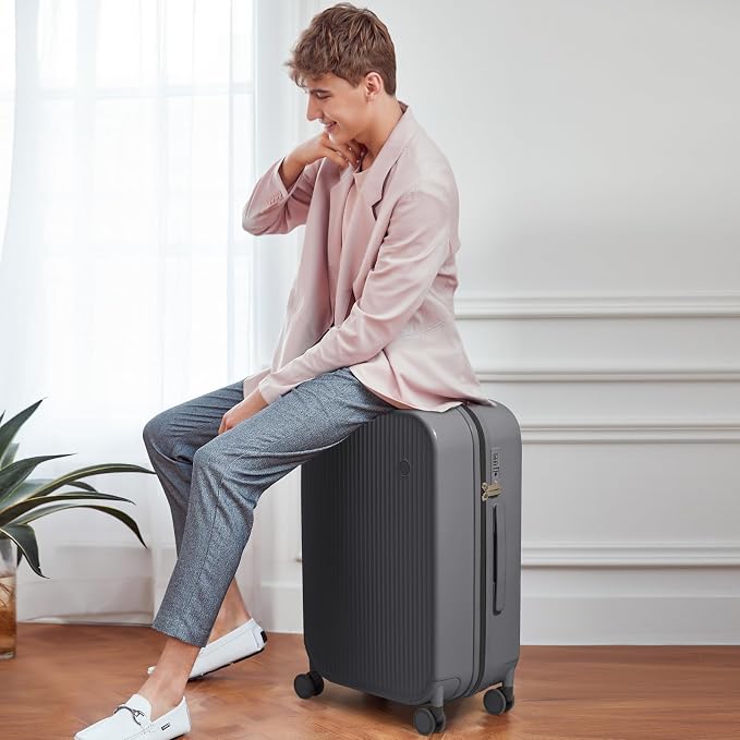 mixi 26 Inch Large Checked Luggage PC Hardshell Suitcases - Image 2