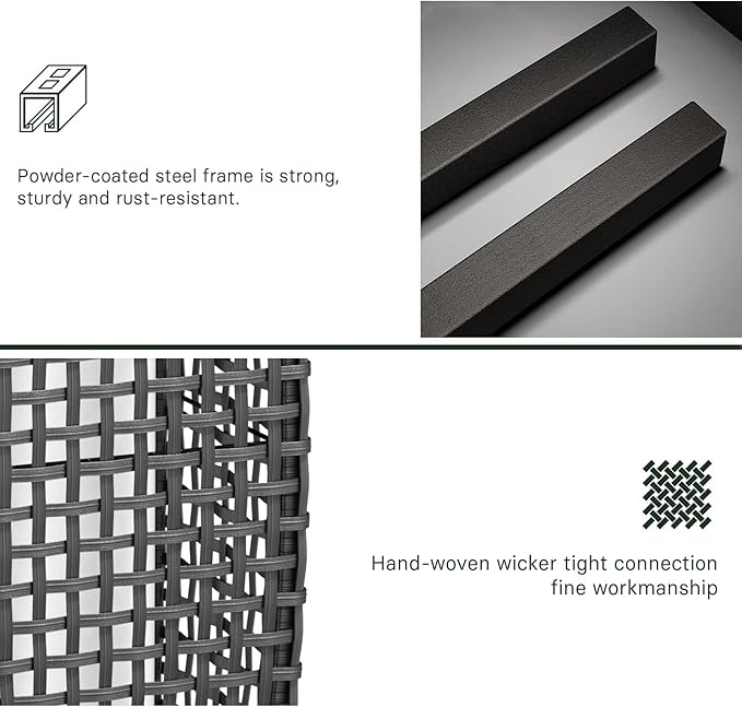 Grand patio Outdoor Floor Lamp Solar Powered Lantern Water-Resistant Wicker - Image 5