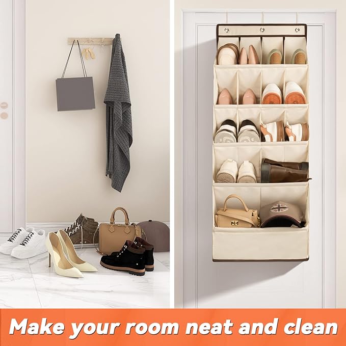 FENTEC 1 Pack Over the Door Shoe Organizers, Hanging Shoe Organizer - Image 4