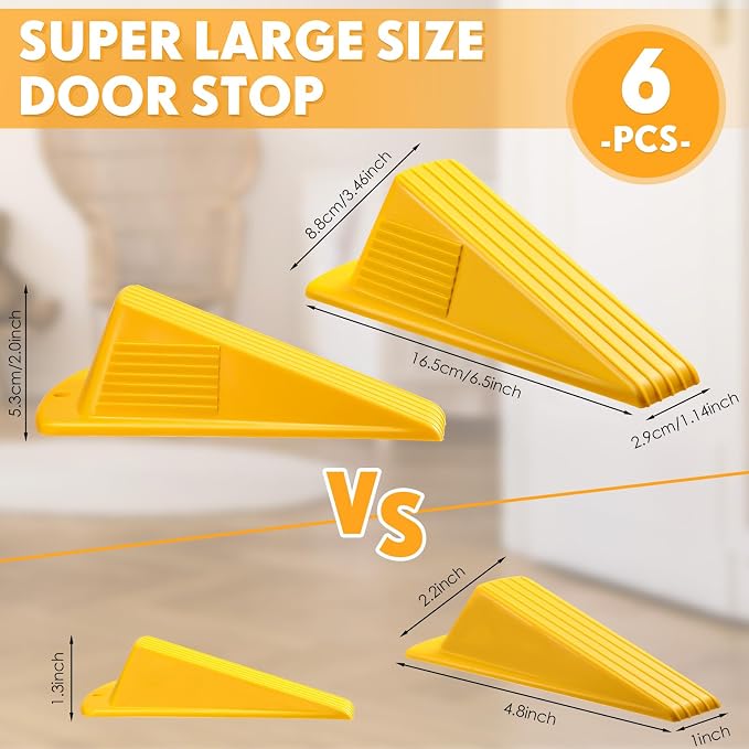 Frienda 6 Pcs Jumbo Door Stoppers Heavy Duty Door Stopper Tall up to 2inch Tall - Image 2