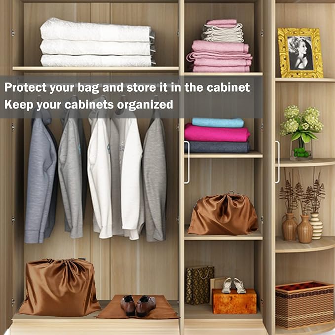 6 Pack Dust Bags for Handbags Silk Dust Cover Bag for Handbags Purses Shoes - Image 2