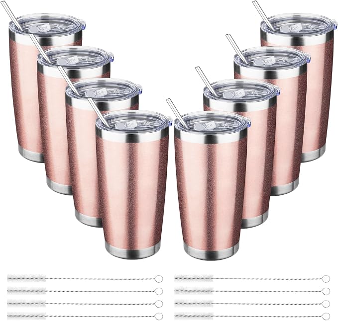 20oz Tumbler with Straw and Brush, Stainless Steel Vacuum Insulated tumbler by Unknown
