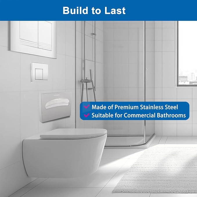 Toilet Seat Cover Dispenser Wall Mount, Commercial Stainless Steel Toilet Seat - Image 2