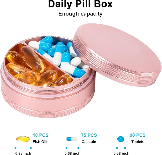 Metal Pill Case 2 Compartment - Image 3