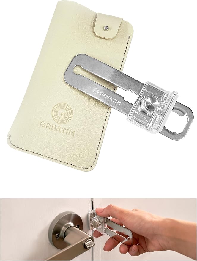 Greatim Portable Door Lock for Travel Hotel Safety, Stainless Steel Security by GREATIMINTERNATIONALINC