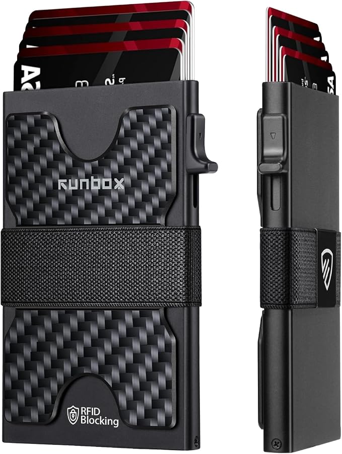Mens Business Card Holder, Slim Card Wallet by RUNBOX