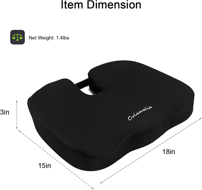 Seat Cushion Premium Memory Foam Non-Slip Coccyx Tailbone Cushion - Image 7