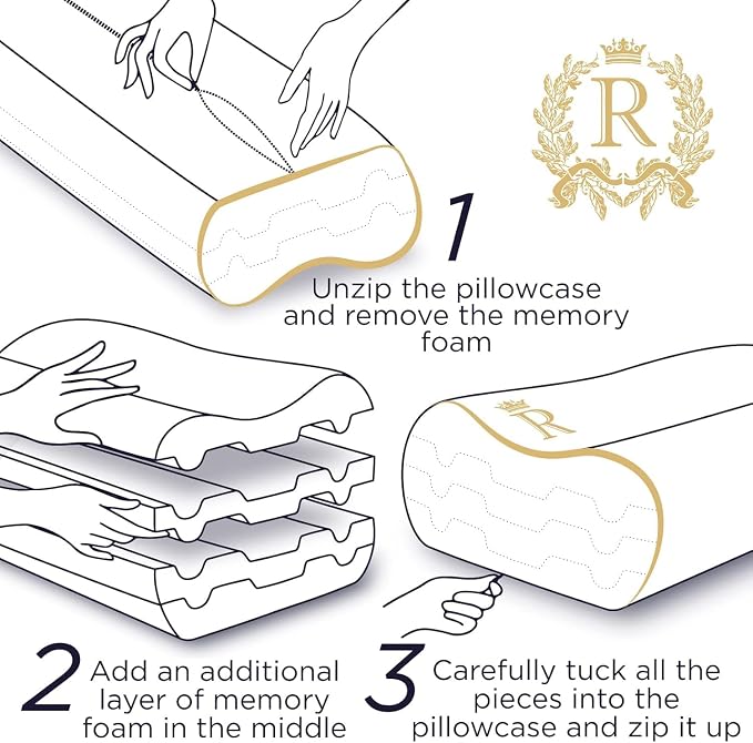 Cervical Memory Foam Pillow- 4-Layer Adjustable King Size Contour Design - Image 6