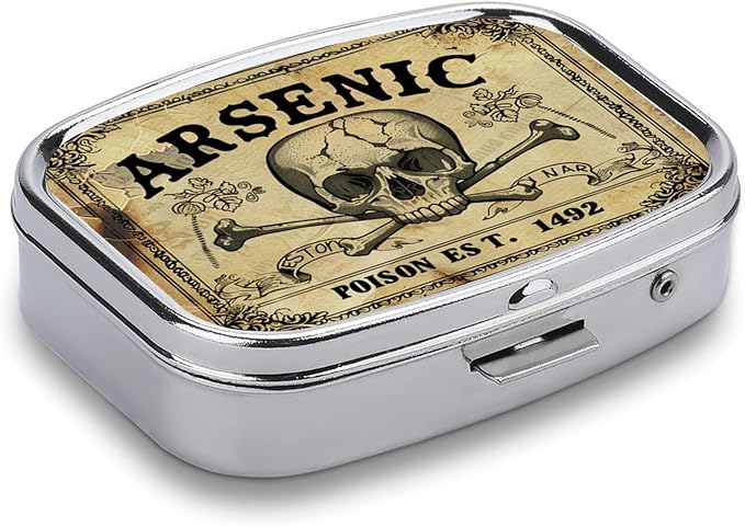 Metal 2 Compartment Pill Organizer Travel Friendly Portable Compact Pill Box - Image 3