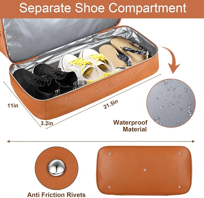 Weekender Bag for Women, Travel Duffel Bag Carry On Overnight Bag - Image 2