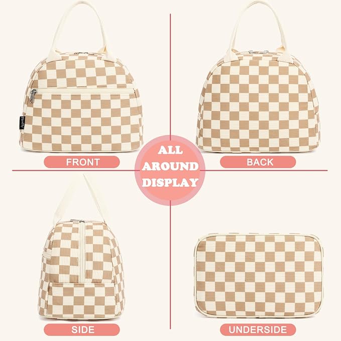 FlowFly Lunch Bag for Women Insulated Lunch Box Corduroy Lunch Tote Cooler for - Image 5