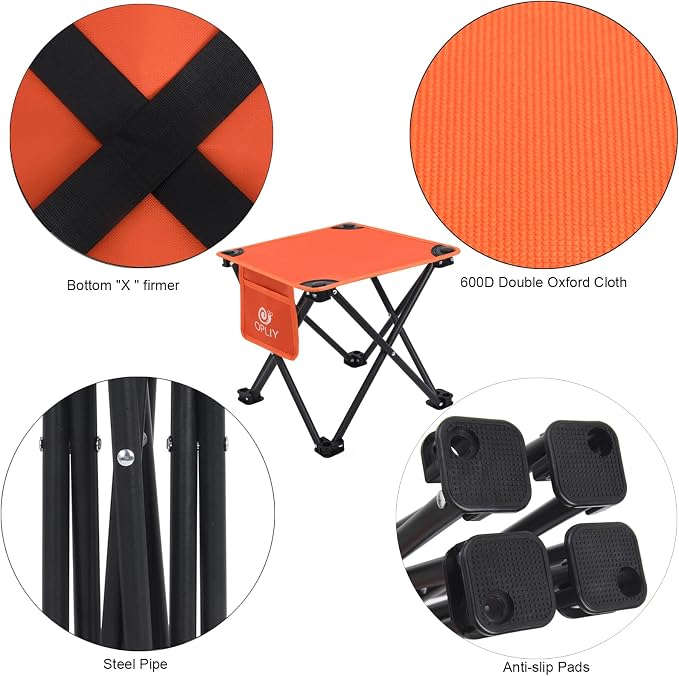 Opliy Camping Stool, Folding Small Chair Portable Camp Stool - Image 5