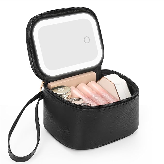 Relavel Mini Makeup Bag with Led Mirror, Small Cosmetic Bag with 3 Light Modes - Image 8