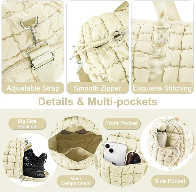 Quilted Travel Duffle Bag Gym Bag - Image 4