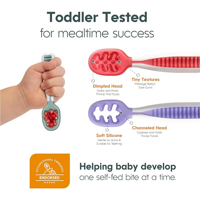 NumNum Baby Spoons Set, Silicone Pre-Spoon GOOtensils - Image 8