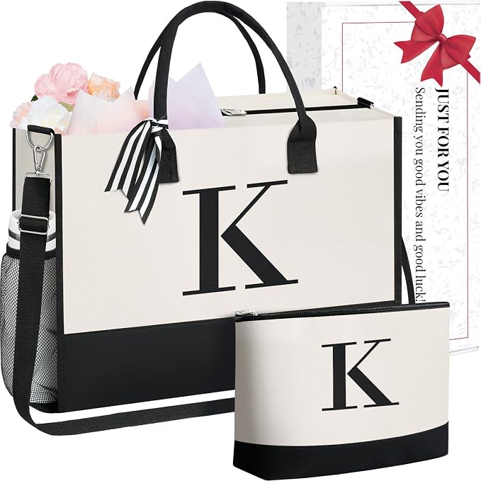 BAGAIL Initial Tote Bag, Personalized Birthday Gifts by BAGAIL