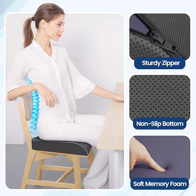 Seat Cushion for Tailbone Pain Relief, Office Chair Cushion, Memory Foam Large - Image 3