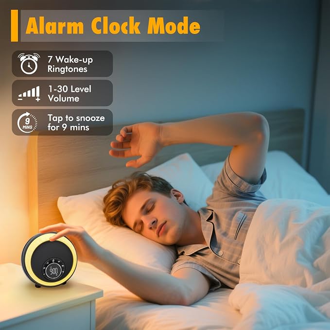 White Noise Sound Machine for Sleep, 30 Soothing Sounds, 8 RGB Dimmable Night - Image 7