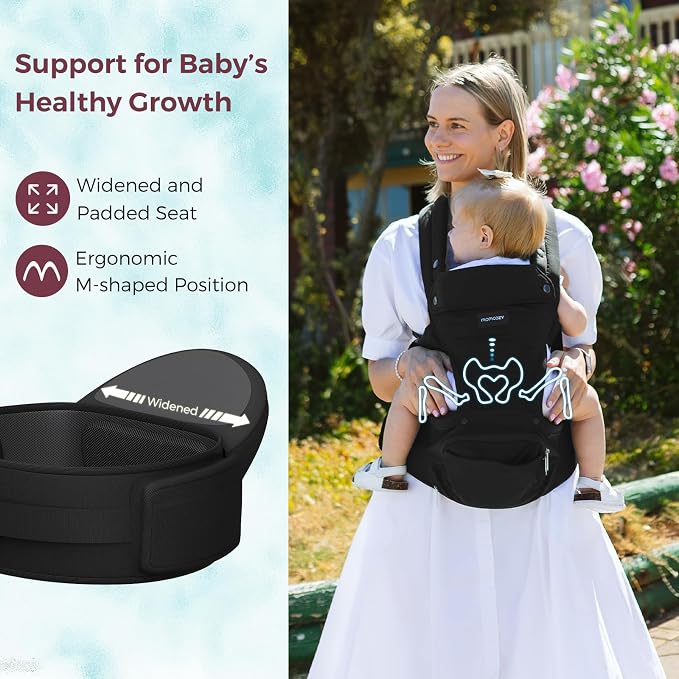 Momcozy Baby Carrier with Hip Seat, 2-in-1 Forward-Facing Carry - Image 7