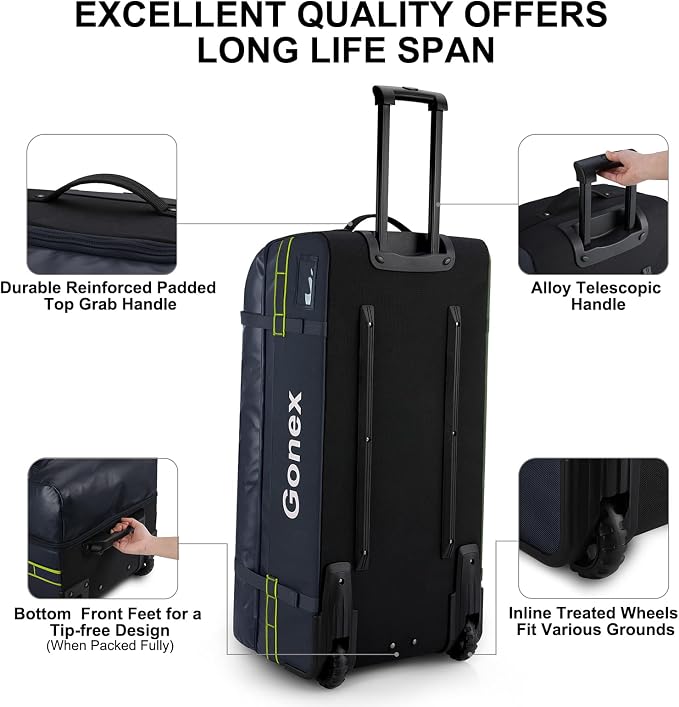 Gonex Rolling Duffle Bag with Wheels, 100L Water Repellent Large Wheeled Travel - Image 5