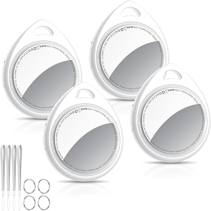 Air Tracker Tags-4 Pack, 5.3 Bluetooth Tracker Work by QCOQ