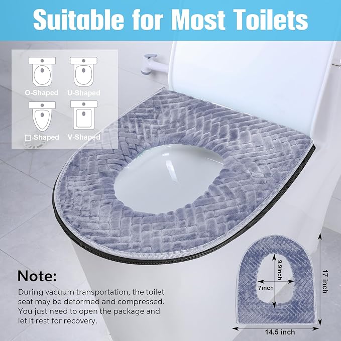 Riakrum 4 Pcs Toilet Seat Covers Pads - Image 2
