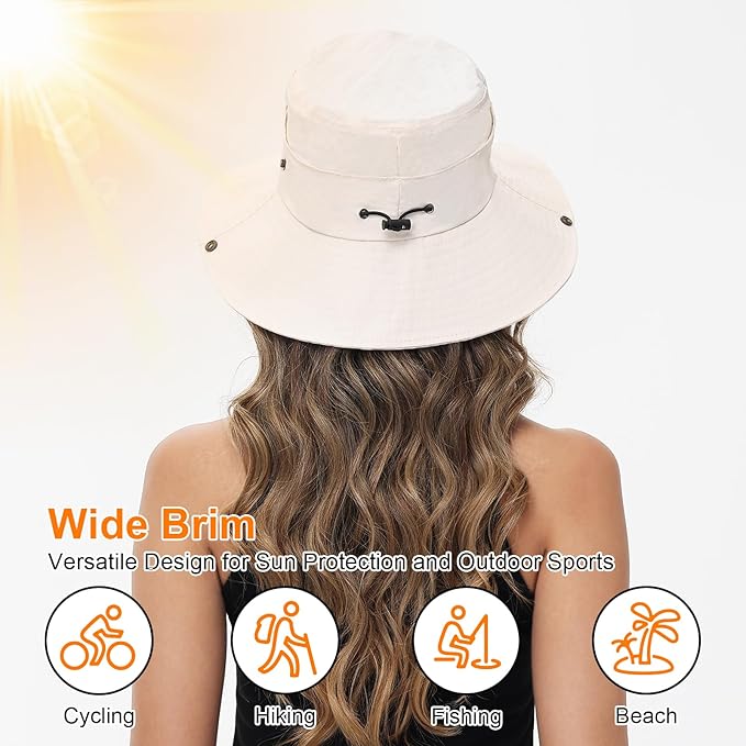 Sun Hats for Women Bucket Hat UV Protection Fishing Hat Wide Brim Safari Hats 2 - Image 4