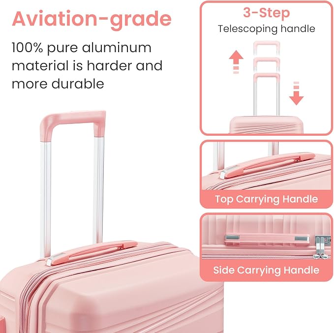 Campfun Luggage 4 Piece Sets, Expandable Carry On Luggage Set Hardshell PP - Image 5
