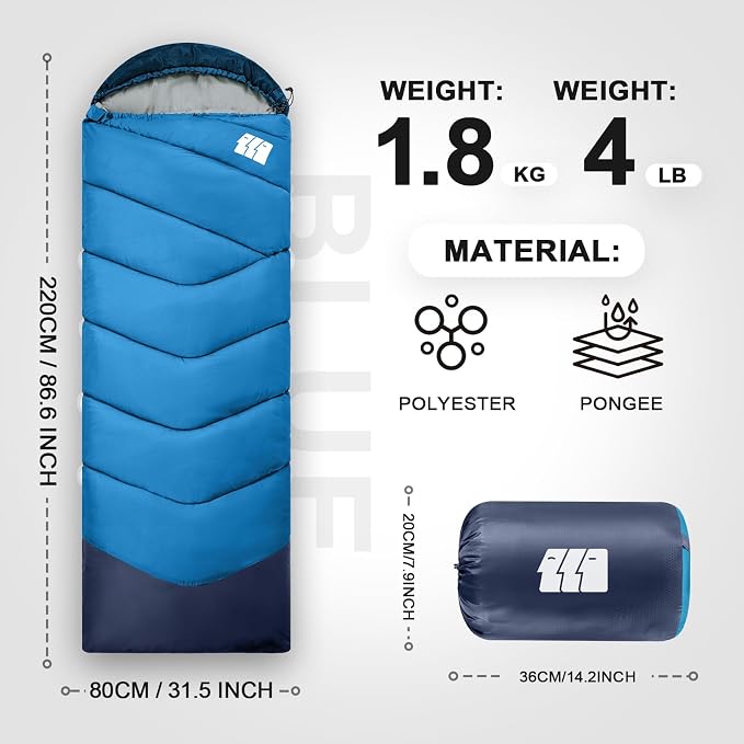 Sleeping Bags for Adults Cold Weather, Waterproof, Lightweight Sleeping Bag for - Image 2