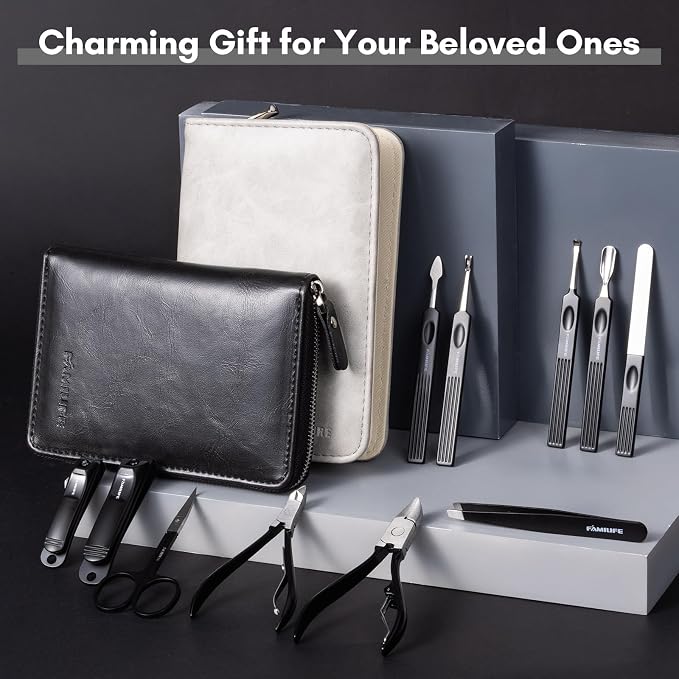 FAMILIFE Professional Manicure Set, Manicure Kit, Nail Clippers Set, 11 in 1 - Image 3