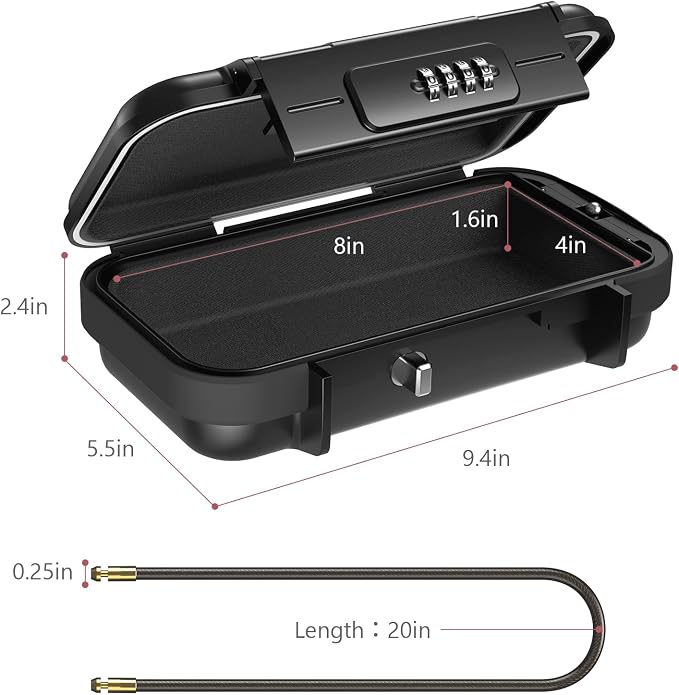 LOFICOPER Portable Safe Lock Box, 4 Digit Security Case, Beach Safe Box - Image 4