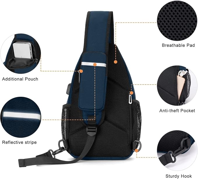 MOSISO Sling Backpack Bag, Crossbody Shoulder Bag Travel Hiking Daypack Chest - Image 4
