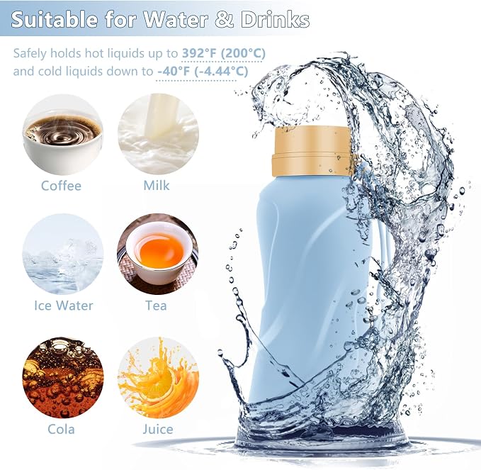 Collapsible Water Bottles, Leak Proof, Reuseable BPA Free Silicone Foldable - Image 6