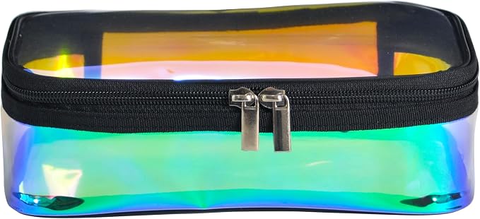 Iridescent TPU Travel Cosmetic Makeup Bag Holographic Clear Makeup Kit - Image 6