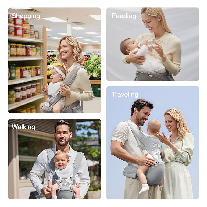 Baby Carrier, 6-in-1 Ergonomic Baby Carrier Newborn to Toddler, - Image 8