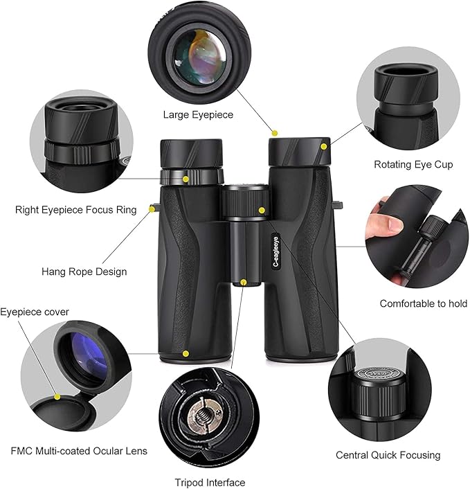 Ceagleeye10x42 Binoculars for Adults, Ipx7 Professional Waterproof and Anti-Fog - Image 3