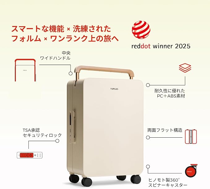 TUPLUS 24” Checked Hardside Luggage Lightweight ABS Travel Suitcase - Image 2