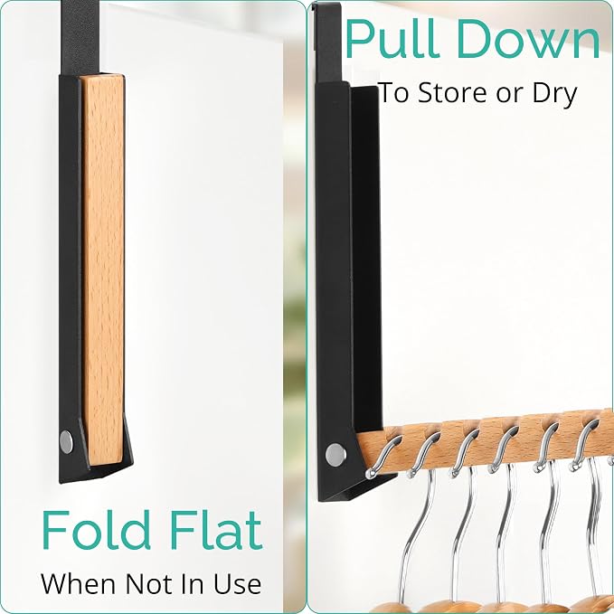 Over The Door Coat Rack: Portable Folding Travel-Friendly Over The Door Clothes - Image 3